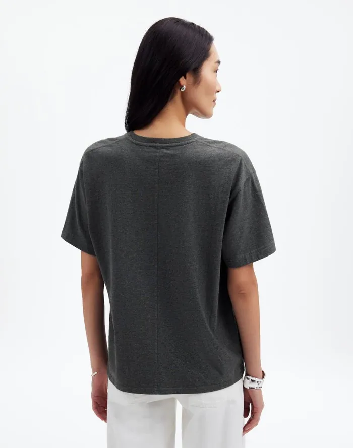 Women Cotton Relaxed Oversized Tee Hthr Basalt Grey Madewell Tees