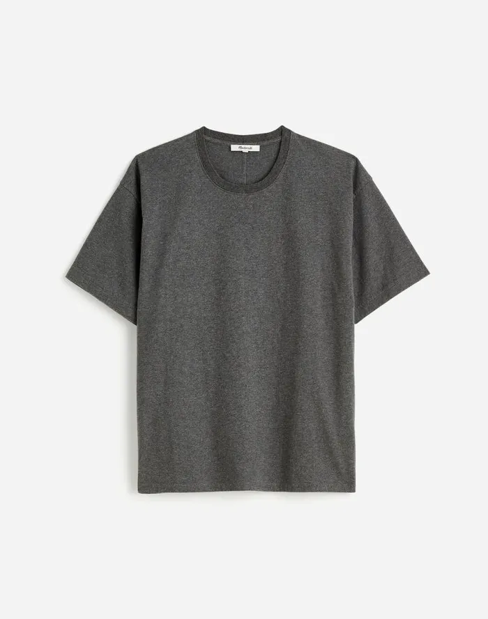 Women Cotton Relaxed Oversized Tee Hthr Basalt Grey Madewell Tees