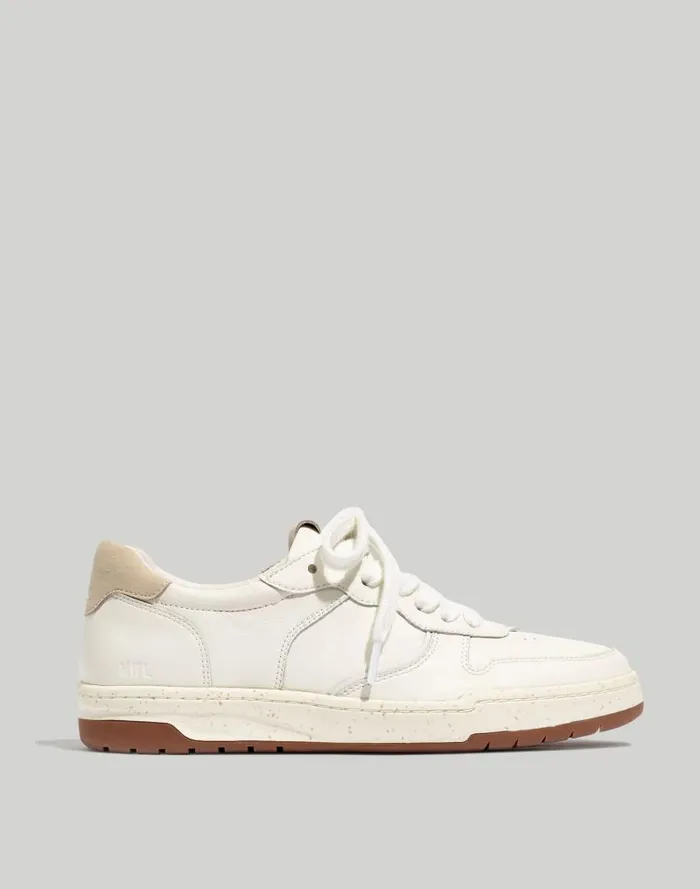 Women Court Sneakers In White Leather Ivory Multi Madewell Sneakers