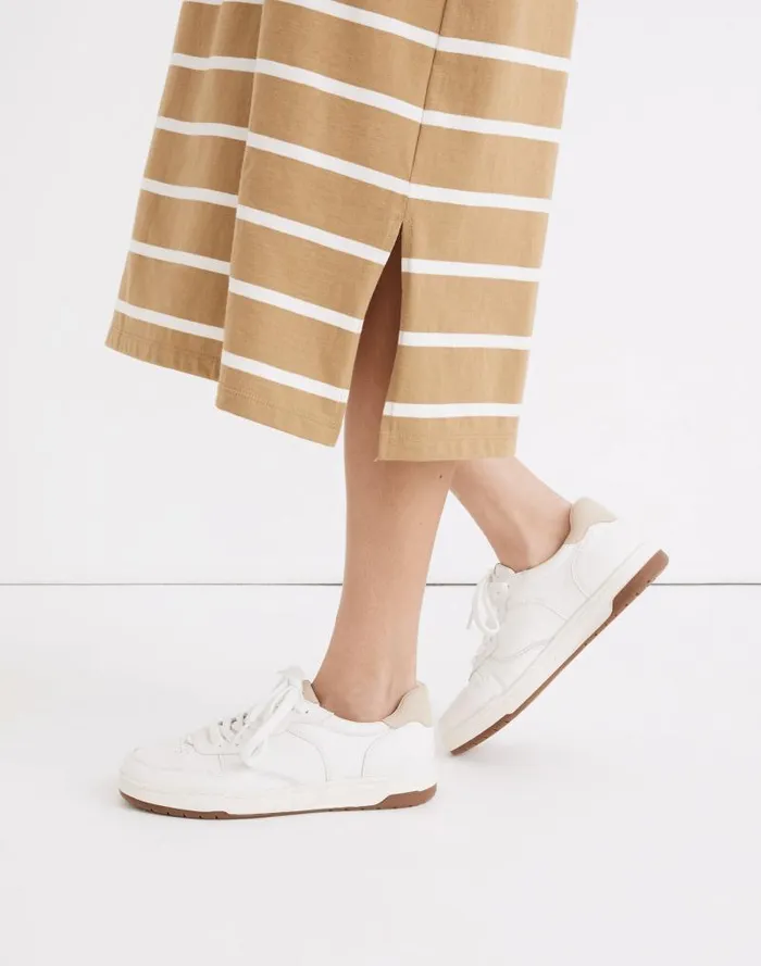 Women Court Sneakers In White Leather Ivory Multi Madewell Sneakers