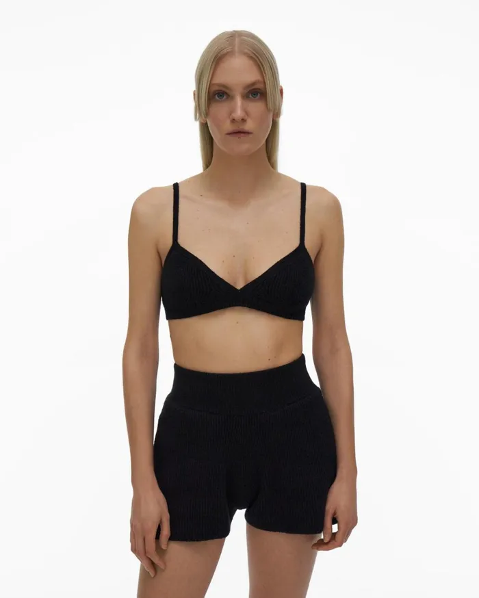 Women Cozy Bra Black Helmut Lang Sweaters