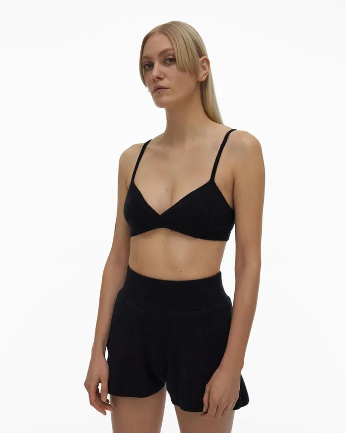 Women Cozy Bra Black Helmut Lang Sweaters