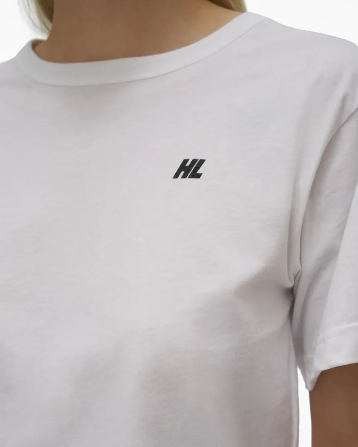 Women Cropped Logo Tee White Helmut Lang TShirts and Sweatshirts