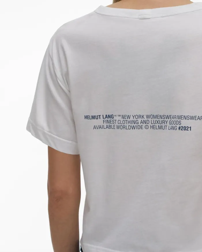 Women Cropped Logo Tee White Helmut Lang TShirts and Sweatshirts