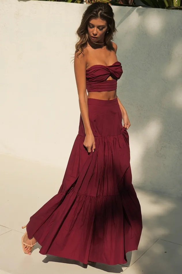 Women Crops Runaway The Label Ayla Top Wine Women Crops Runaway The Label Ayla Top Wine