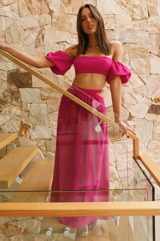 Women Crops Runaway The Label Jolie Top Fuchsia Women Crops Runaway The Label Jolie Top Fuchsia