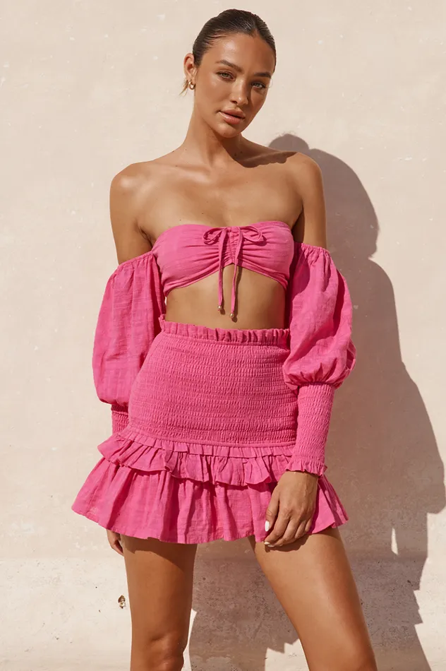 Women Crops Runaway The Label Luciano Crop Top Fuchsia