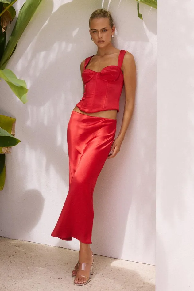 Women Crops Runaway The Label OURA BUSTIER Red