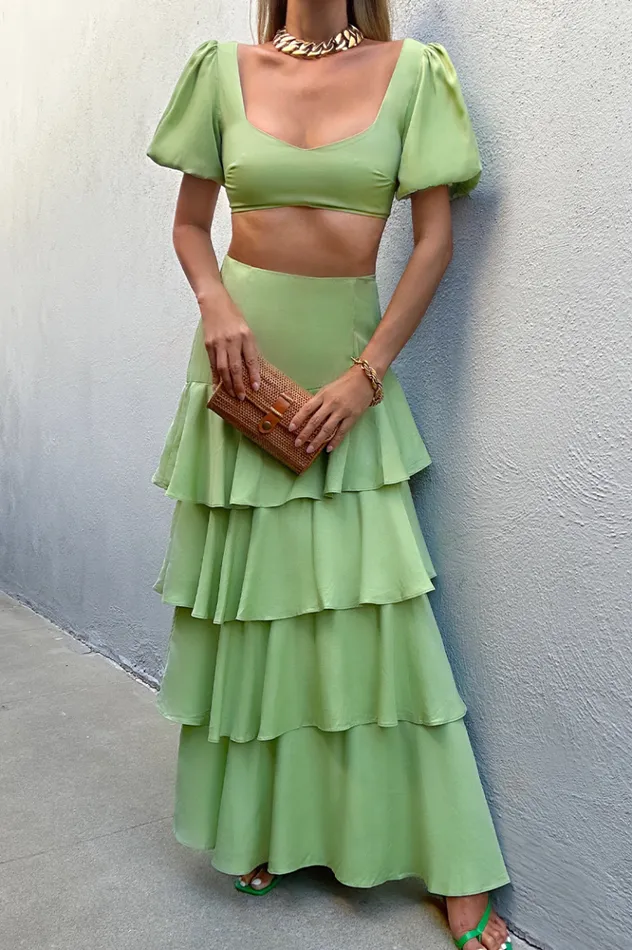 Women Crops Runaway The Label Priya Top Matcha