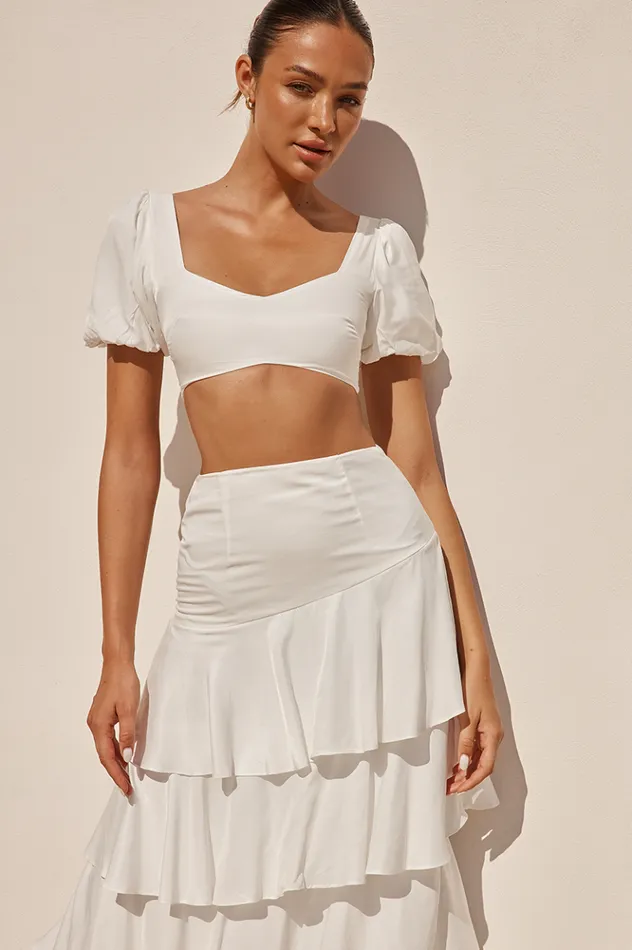 Women Crops Runaway The Label Priya Top White