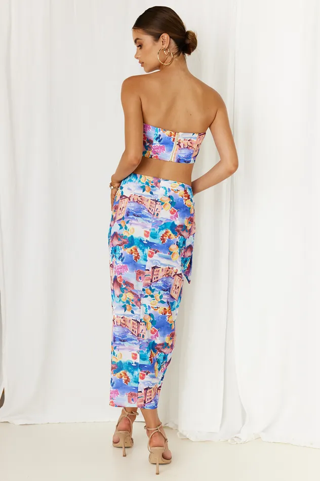 Women Crops Runaway The Label Salerno Crop Purple Print Women Crops Runaway The Label Salerno Crop Purple Print