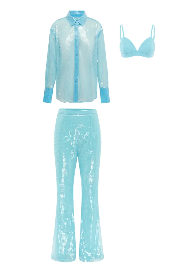 Women Crops Runaway The Label THE BRA TOP Aqua Women Crops Runaway The Label THE BRA TOP Aqua