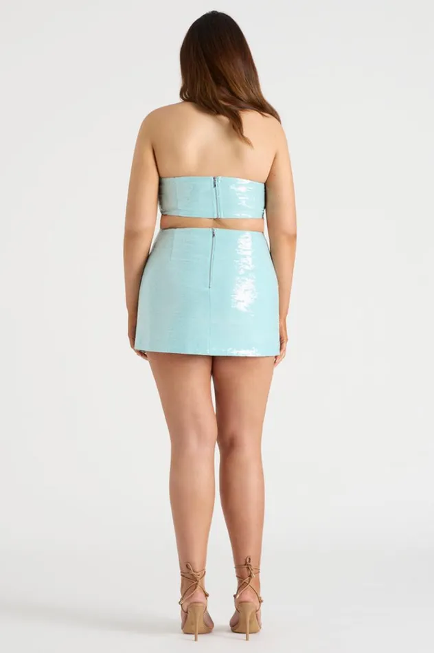 Women Crops Runaway The Label THE SEQUIN BANDEAU Aqua Women Crops Runaway The Label THE SEQUIN BANDEAU Aqua