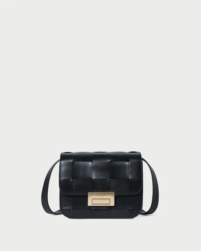 Women Crossbodies Loeffler Randall Desi Black Woven Leather Crossbody