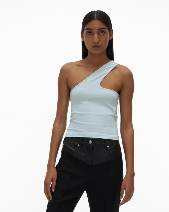 Women Cutout Tank Cyber Blue Helmut Lang Tops