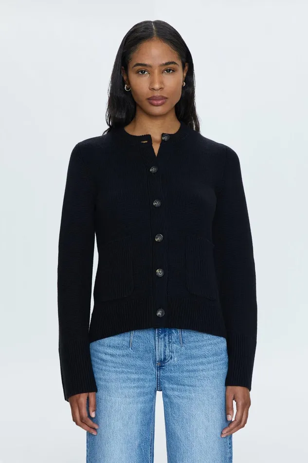 Women Dani Cardigan 8211 Noir Pistola Denim Sweaters and Knits