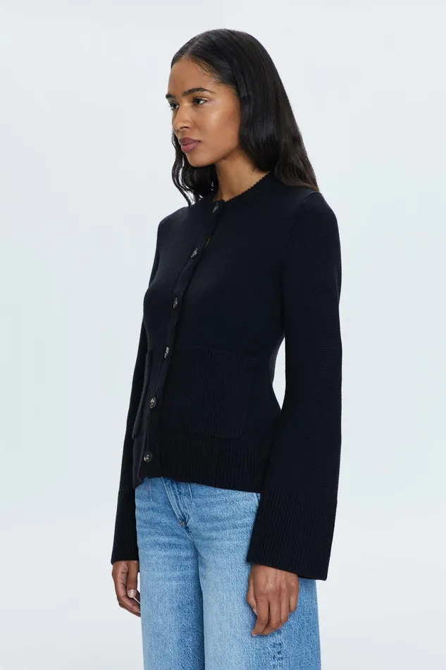 Women Dani Cardigan 8211 Noir Pistola Denim Sweaters and Knits