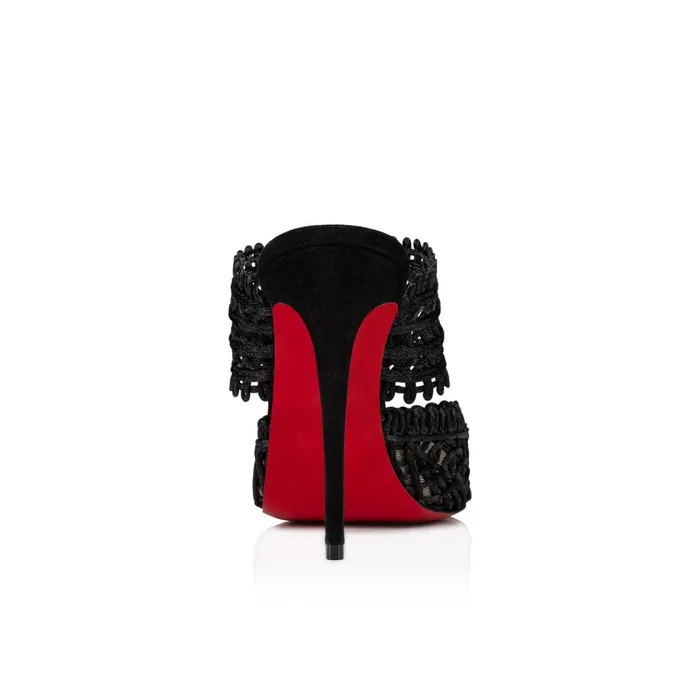 Women Deia 100 Mm Mules 8211 Fabric And Veau Velours 8211 Black Black Christian Louboutin Pumps