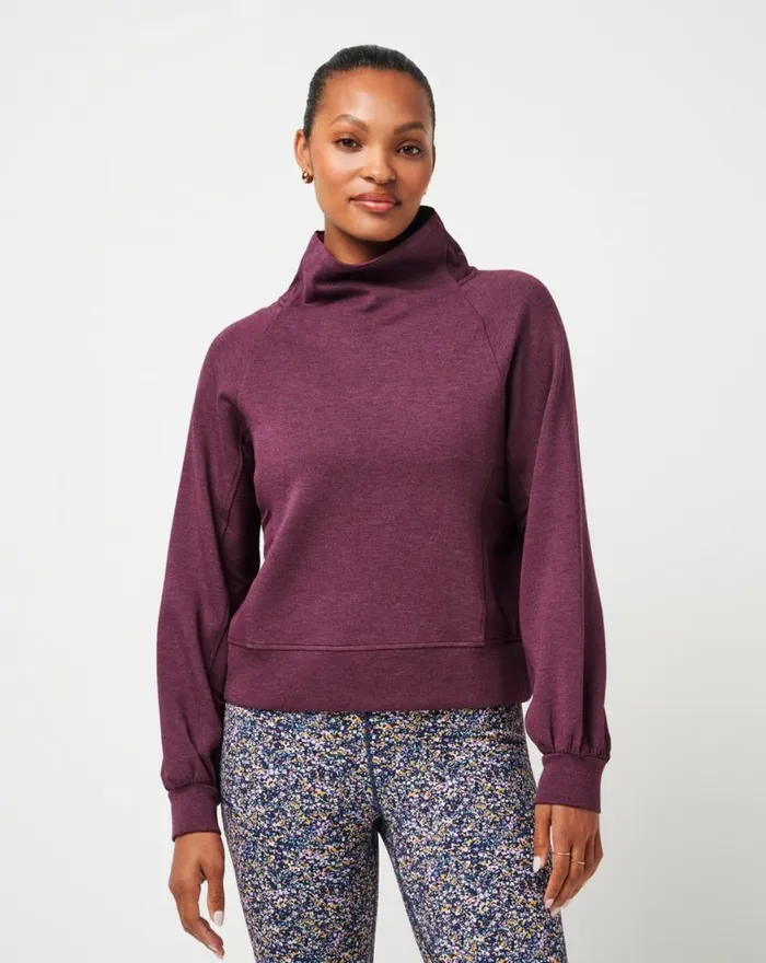 Women DELIGHTFUL FUNNEL NECK Heather Winetasting TravisMathew Hoodies and Pullovers Women DELIGHTFUL FUNNEL NECK Heather Winetasting TravisMathew Hoodies and Pullovers