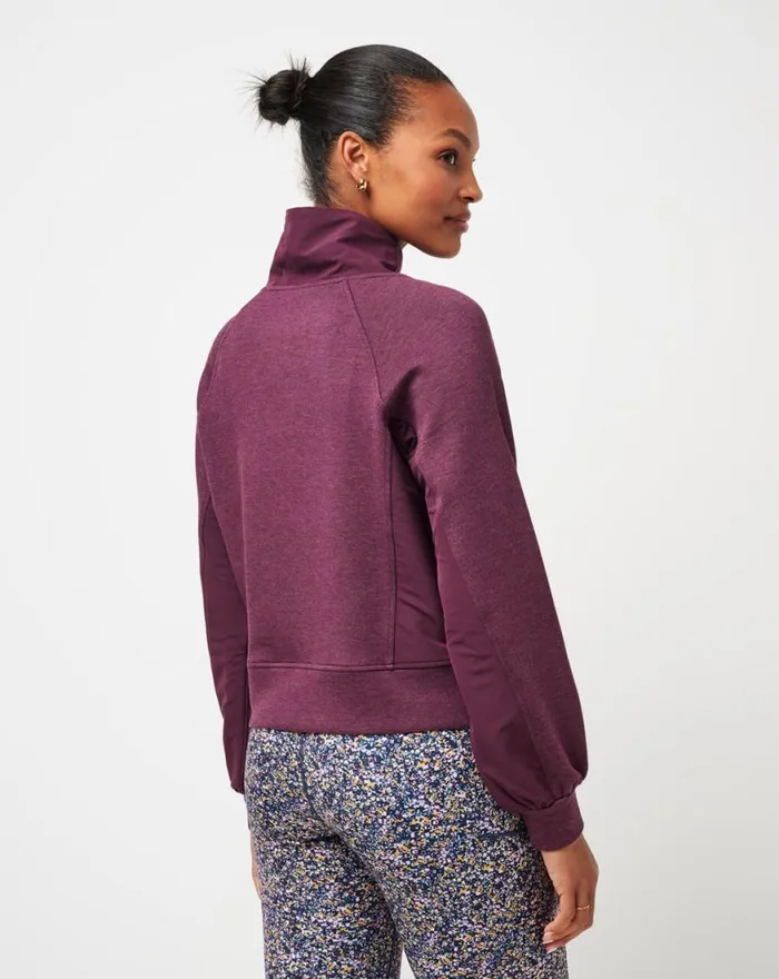 Women DELIGHTFUL FUNNEL NECK Heather Winetasting TravisMathew Hoodies and Pullovers