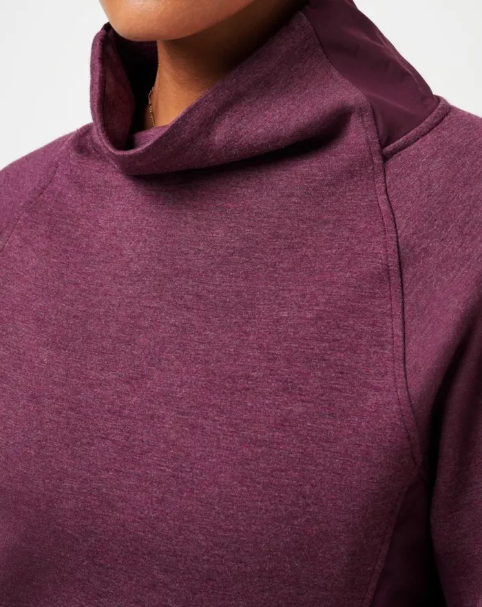 Women DELIGHTFUL FUNNEL NECK Heather Winetasting TravisMathew Hoodies and Pullovers
