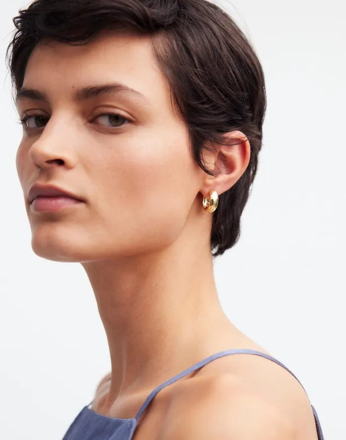 Women DemiFine Chunky Small Hoop Earrings 14k Gold Madewell Jewelry