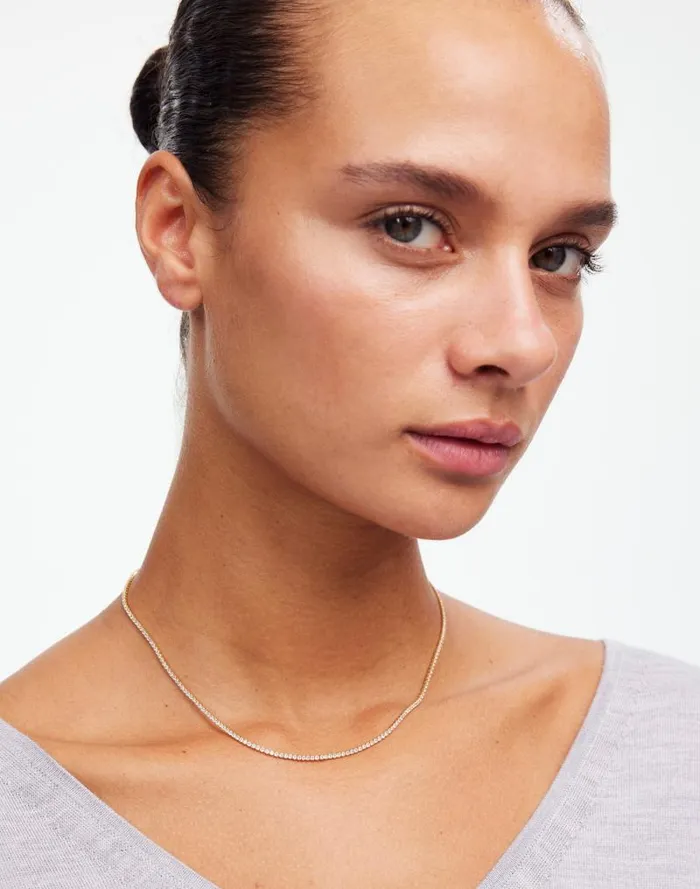 Women DemiFine Crystal Tennis Necklace 14k Gold Madewell Jewelry