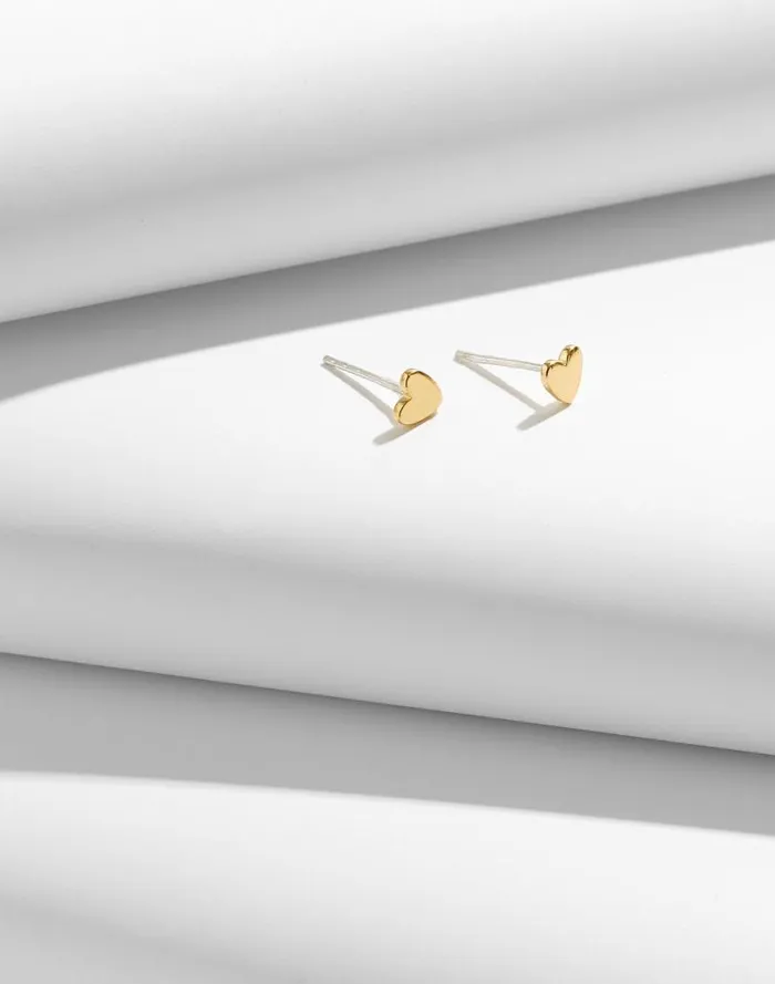 Women DemiFine Heart Stud Earrings 14k Gold Madewell Jewelry