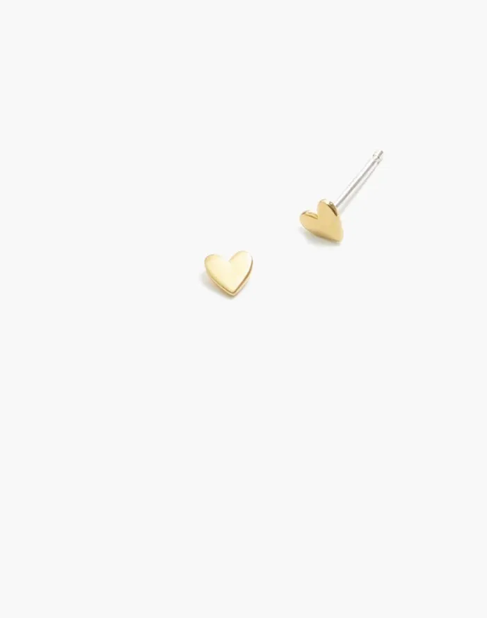 Women DemiFine Heart Stud Earrings 14k Gold Madewell Jewelry