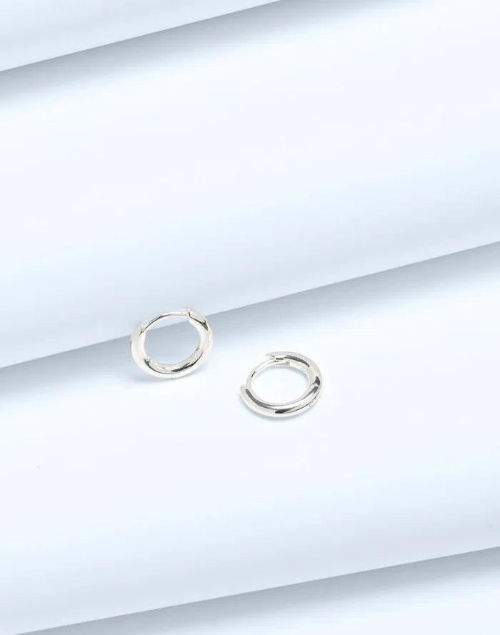 Women DemiFine Huggie Hoop Earrings Sterling Silver Madewell Jewelry