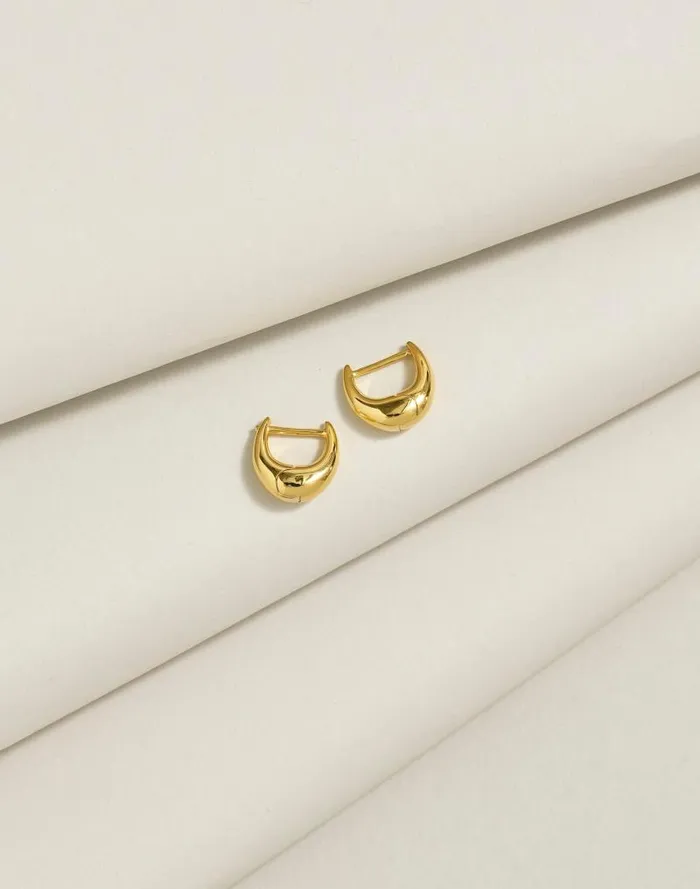 Women DemiFine Puffy Hoop Earrings 14k Gold Madewell Jewelry