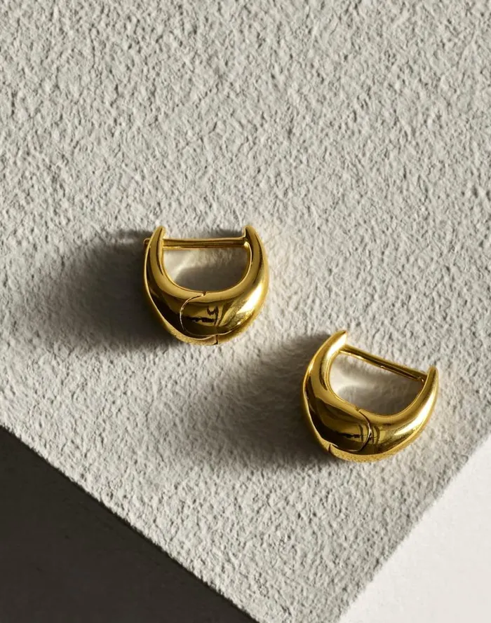 Women DemiFine Puffy Hoop Earrings 14k Gold Madewell Jewelry