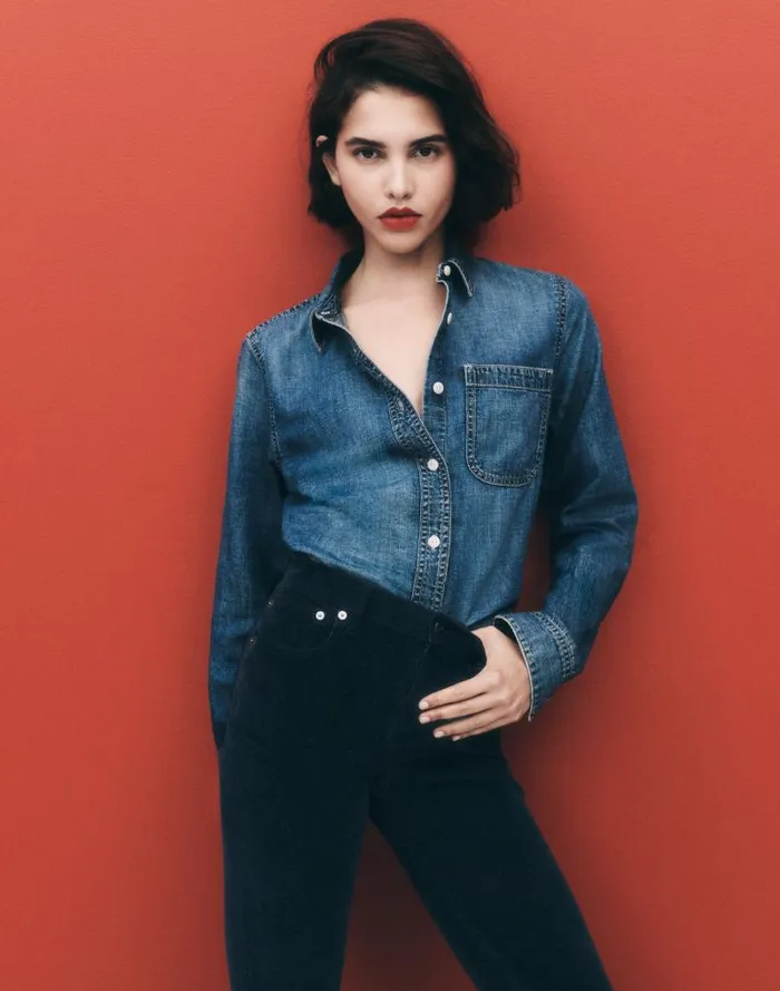 Women Denim Tuckable ButtonUp Shirt In Hillsborough Wash Hillsborough Wash Madewell Tops and Shirts