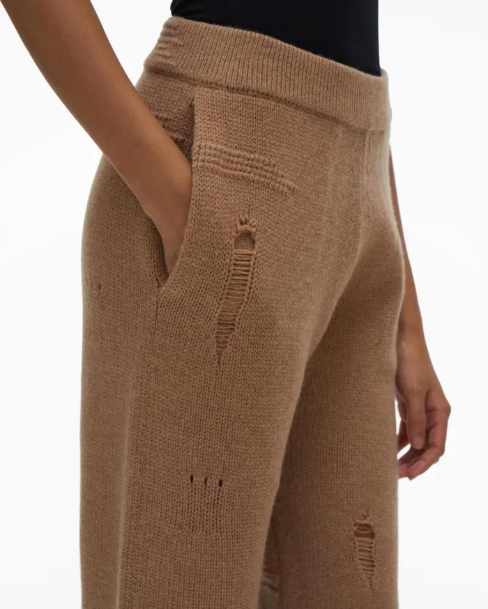 Women Distressed Pant Camel Helmut Lang Pants