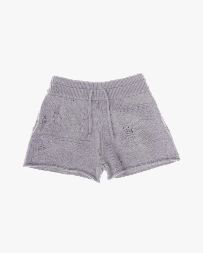 Women Distressed Short Grey Melange Helmut Lang Shorts