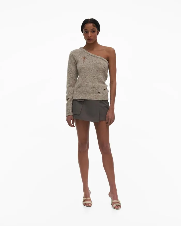 Women Distressed Top Sandstorm Helmut Lang Tops