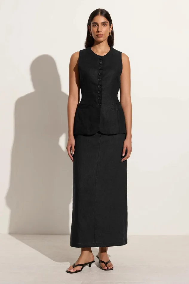 Women Domenico Vest Black Faithfull The Brand Tops