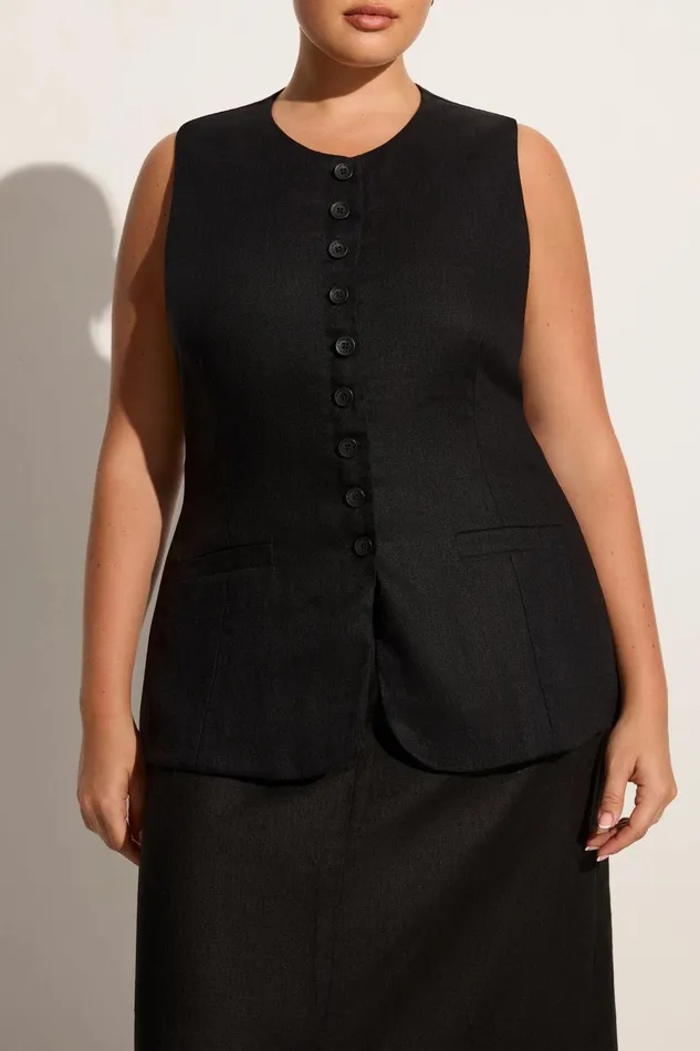 Women Domenico Vest Black Faithfull The Brand Tops Women Domenico Vest Black Faithfull The Brand Tops