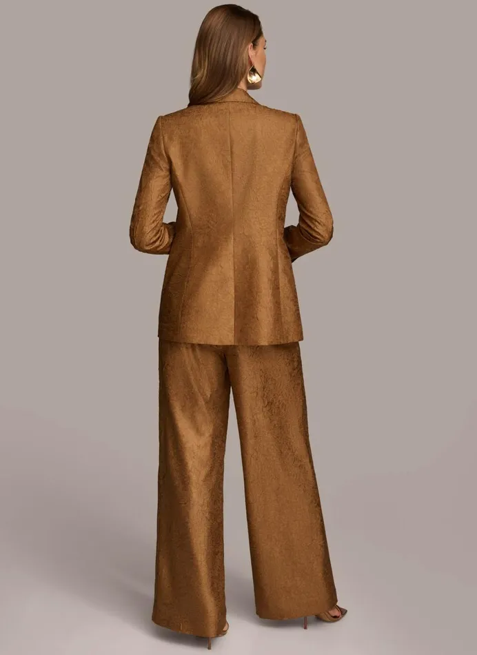 Women Donna Karan Blazers NOVELTY ONE BUTTON JACKET Bronze