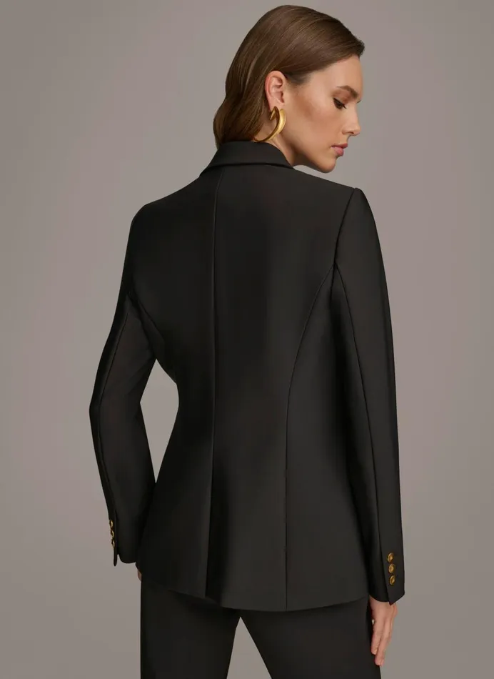 Women Donna Karan Blazers ONE BUTTON JACKET Black