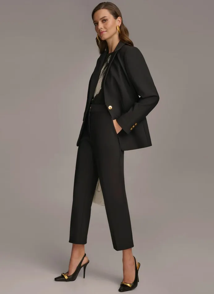 Women Donna Karan Blazers ONE BUTTON JACKET Black