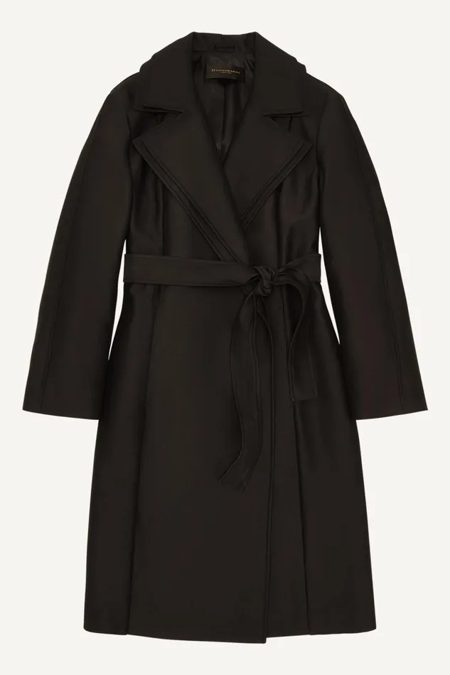Women Donna Karan Coats And Jackets LAYERED EFFECT COAT Black