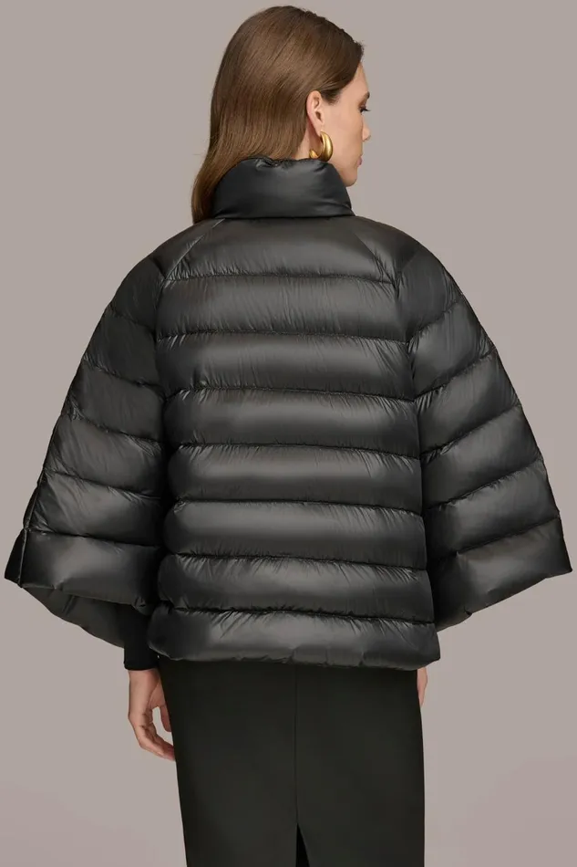 Women Donna Karan Coats And Jackets PUFFER CAPE Black