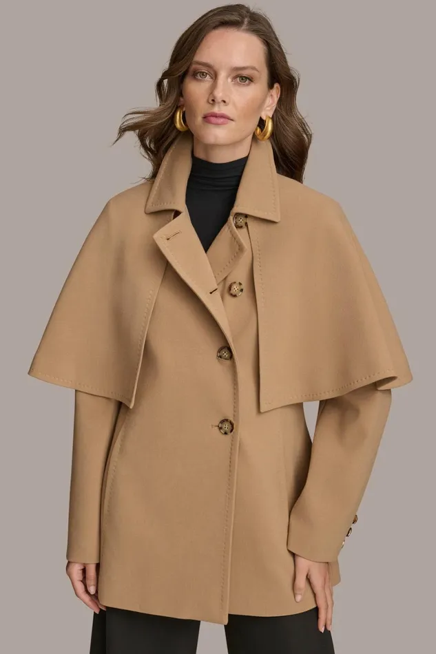 Women Donna Karan Coats And Jackets RAIN COAT Camel