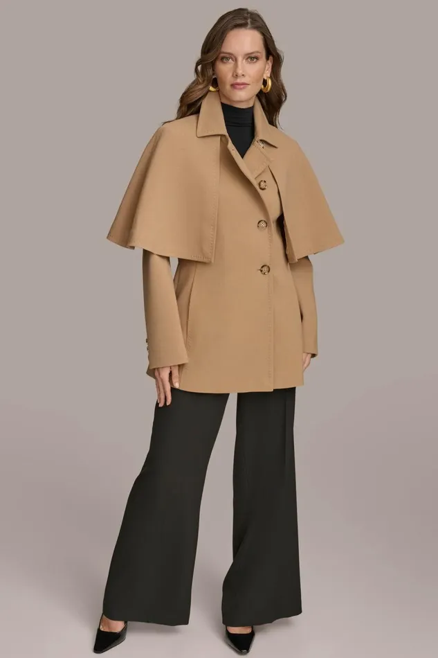 Women Donna Karan Coats And Jackets RAIN COAT Camel