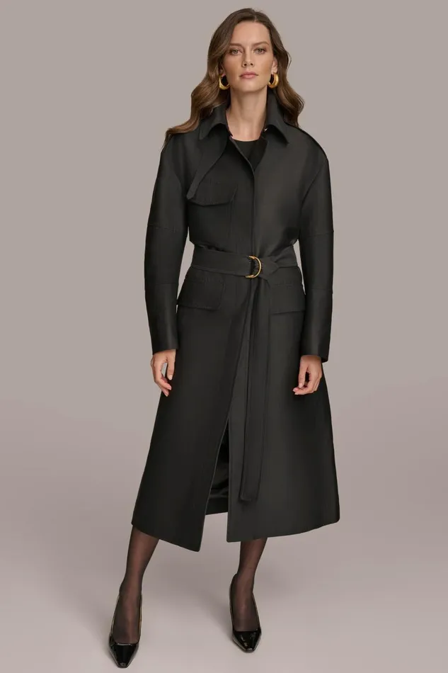 Women Donna Karan Coats And Jackets RAIN JACKET Black