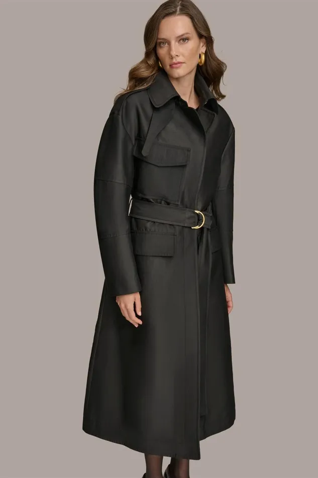 Women Donna Karan Coats And Jackets RAIN JACKET Black