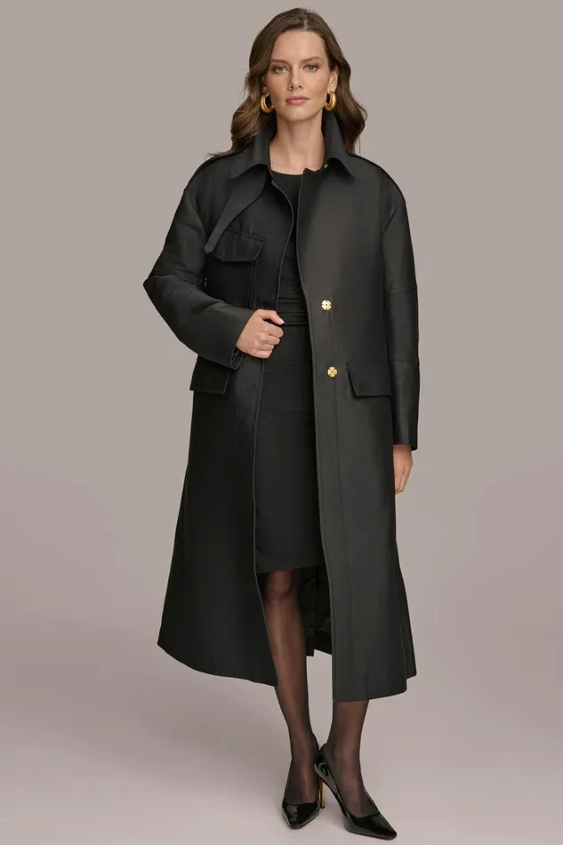 Women Donna Karan Coats And Jackets RAIN JACKET Black