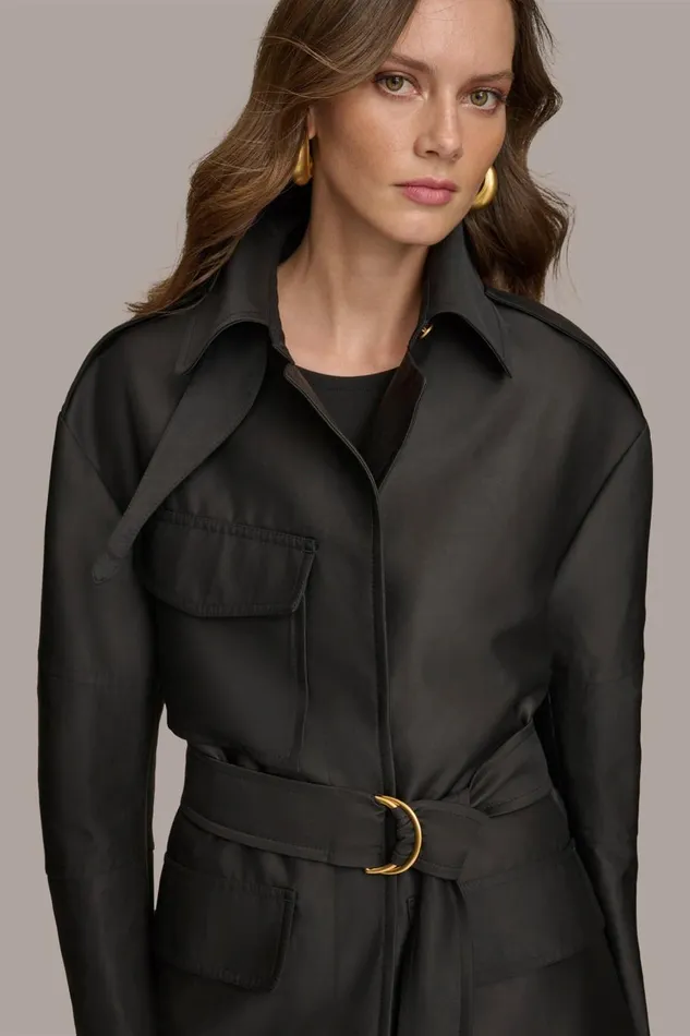Women Donna Karan Coats And Jackets RAIN JACKET Black