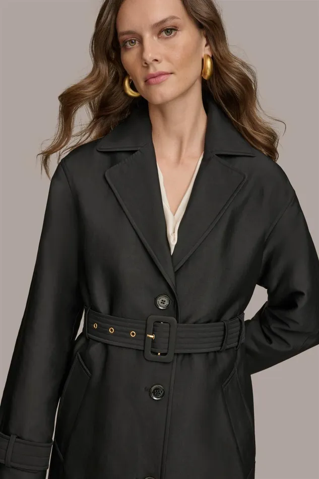 Women Donna Karan Coats And Jackets RAIN JACKET Black